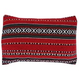 epayst New Pillowcase Portable Pillow Cover for Outdoor Camping Traveling (black & red stripes)