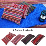 epayst New Pillowcase Portable Pillow Cover for Outdoor Camping Traveling (black & red stripes)