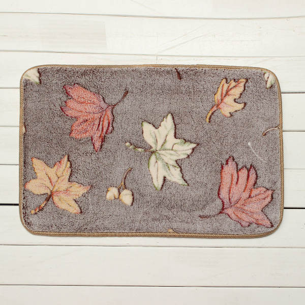 New Soft Non-slip Carpet Floor Mat Rug Shower Bathroom Bedroom Home Kitchen Pad Coffee Leaves (Intl)