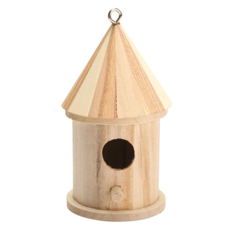 New Wooden Bird House Birdhouse Hanging Nest Nesting Box For Home Garden Decor - intl
