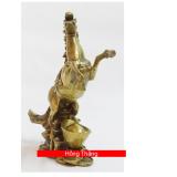 Tượng Ngựa xích thố - bằng đồng thau Việt 1,2kg - 23cmx20cm ( linh vật phong thuỷ, mã đáo thành công)