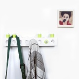 niceEshop DIY Assembling Building Blocks Wall Hooks,Bathroom Self-adhesive Towel Hanger Hooks Wall Mount Key Rack Organizer,White+Green