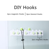 niceEshop DIY Assembling Building Blocks Wall Hooks,Bathroom Self-adhesive Towel Hanger Hooks Wall Mount Key Rack Organizer,White+Green