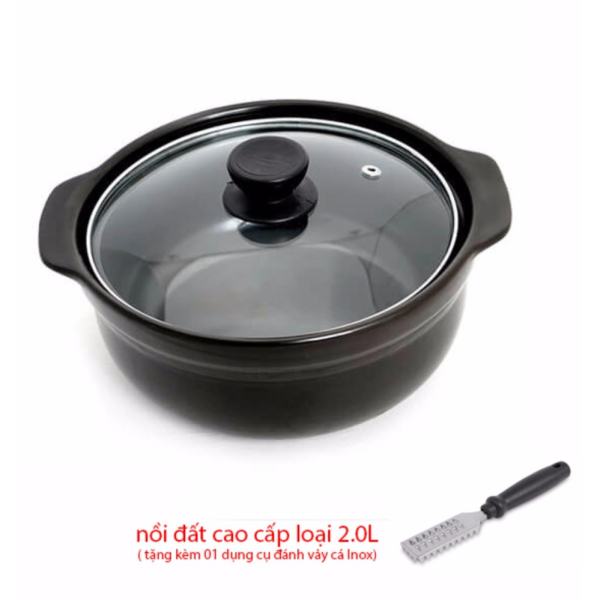 Nồi đất cao cấp NX22 loại 2.0 (lít) + tặng kèm 01dụng cụ đánh vảy cá inox