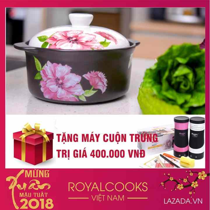 NỒI GỐM SỨ ĐÁY TỪ ROYALCOOKS 2L