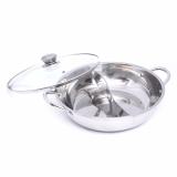 Nồi Lẩu Inox 2 Ngăn Nắp Thủy Tinh 30cm Sang Trọng Tiện Ích 