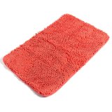 Non Slip Fluffy Bedroom Rug Bath Shaggy Door Carpet Floor Mat Chenille 80 x 50cm (Orange Red) - Intl
