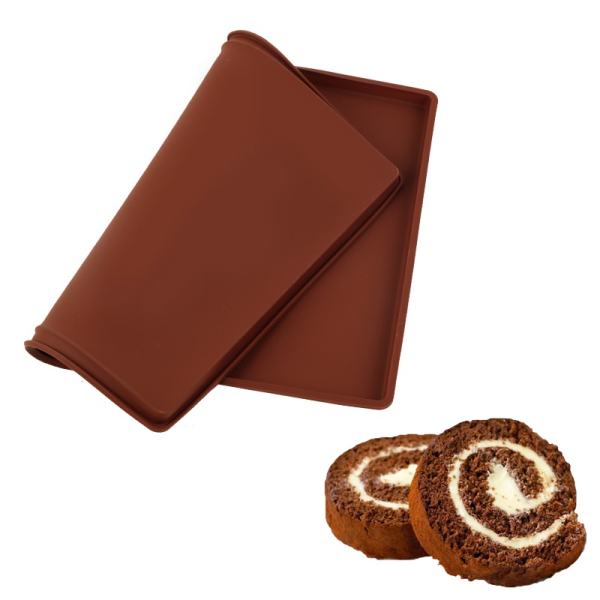 Non-stick Silicone Oven Mat Cake Roll Mat Baking Mat Functional Baking Macaron Cake Pad Swiss Roll Pad Bakeware Baking Tools,Brown - intl