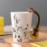 Novelty Guitar Ceramic Cup Music Note Milk Juice Lemon Mug Coffee Tea Cup Home Office Drinkware - intl