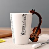 Novelty Guitar Ceramic Cup Music Note Milk Juice Lemon Mug Coffee Tea Cup Home Office Drinkware - intl