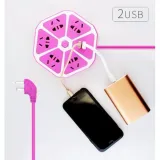 Ổ CẮM ĐIỆN 5 PHÍCH CẮM 2 CỔNG USB  (Tặng 05 đầu bịt ổ cắm)