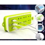 Ổ cắm điện kiêm sạc điện thoại (6 phích cắm, 3 cổng USB)