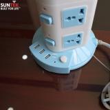 Ổ cắm điện SUNTEK đa năng 4 tầng 16 chân cắm điện, 3 cổng USB + Tặng cáp sạc đa năng