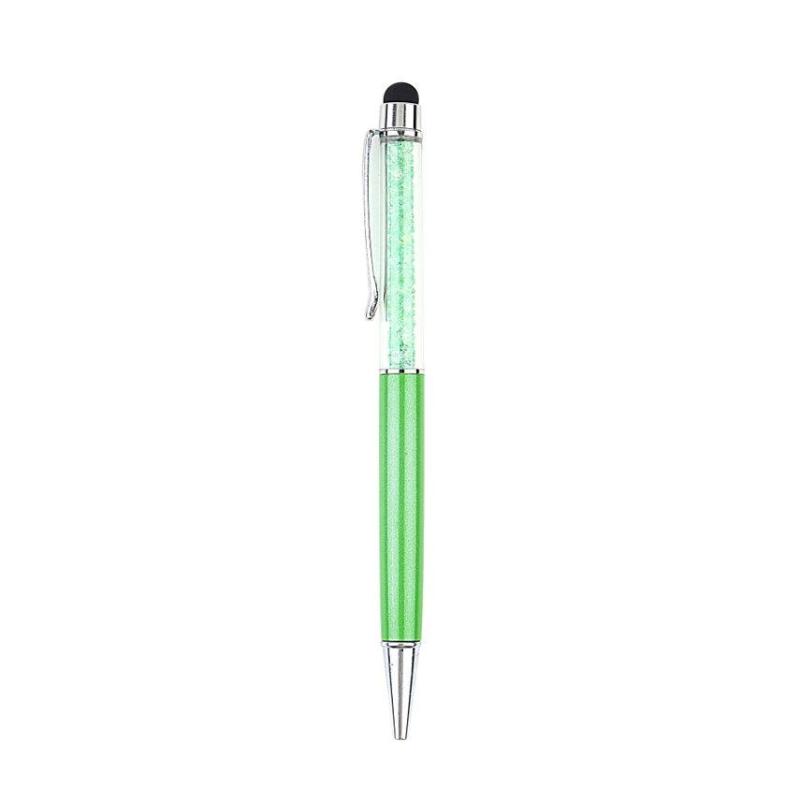OH Crystal 2 in1 Touch Screen Stylus Ballpoint Pen for iPhone iPad Smartphone (Green)