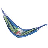 Outdoor Canvas Fabric Camping Hanging Hammock Swing Bed Cotton Rope & Free bag - intl