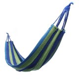 Outdoor Canvas Fabric Camping Hanging Hammock Swing Bed Cotton Rope & Free bag - intl
