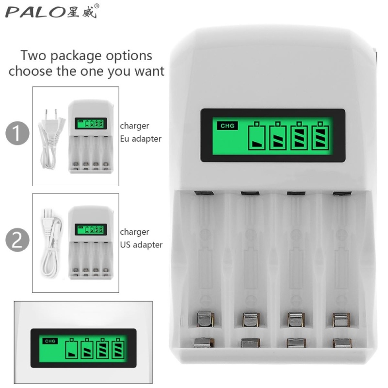 PALO 4 Khe Cắm Màn Hình LCD Hiển Thị Thông Minh Sạc Nhanh cho Pin Hỗ Trợ Khác Nhau Pin Hỗn Hợp Sạc-quốc tế
