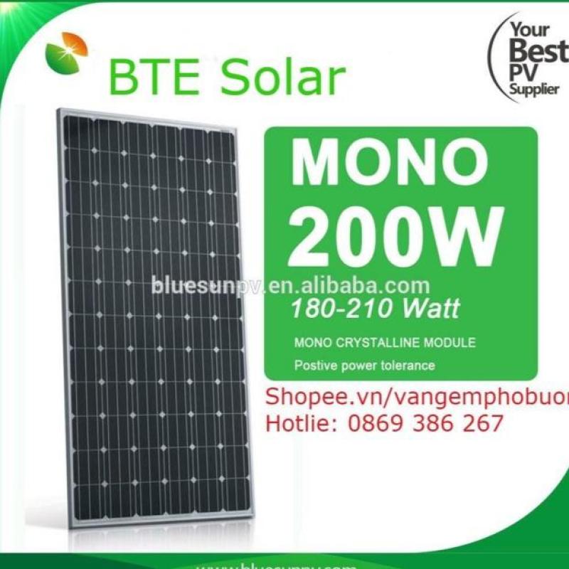Bảng giá pin mặt trời mono  200w BTE Solar 18v