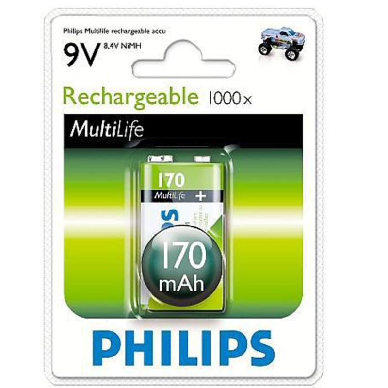 Bảng giá Pin Sạc Philips 9V Nimh 170 Mah - Vỉ 1 Viên ( Xanh Lá)