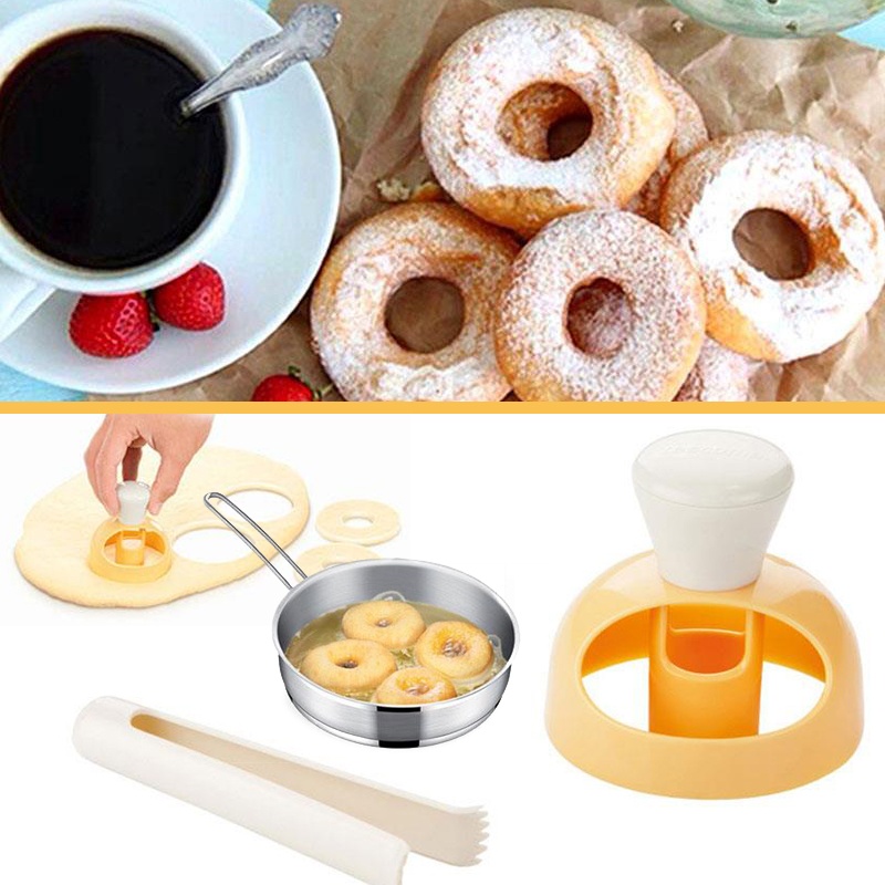 Plastic Donut Mold Cake Mold Baking Bakeware Cake Decorating Tools Desserts Bread Cutter Maker Baking Mould Kitchen Tool - intl