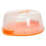 Portable Locking Cake Caddy Pretension Box Tub Cupcake Carrier Storage Container Dark Orange - intl