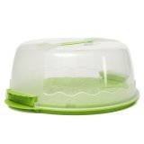 Portable Locking Cake Caddy Pretension Box Tub Cupcake Carrier Storage Container Green - intl