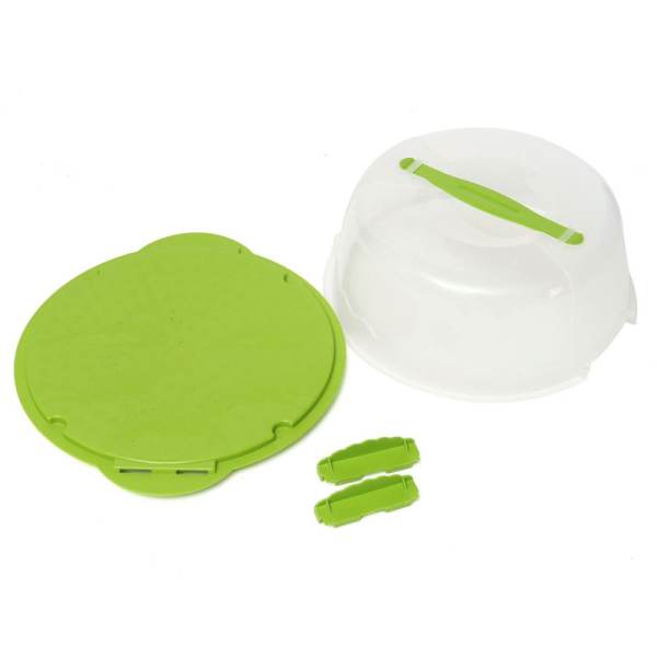 Portable Locking Cake Caddy Pretension Box Tub Cupcake Carrier Storage Container Green - intl