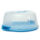 Portable Locking Cake Caddy Pretension Box Tub Cupcake Carrier Storage Container Light Blue - intl