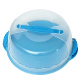 Portable Locking Cake Caddy Pretension Box Tub Cupcake Carrier Storage Container Light Blue - intl