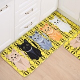 Printed Bathroom Kitchen Rugs Doormats Cat Carpet For Room Non-slip Mats C