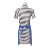 Pure Color Apron Home Kitchen Restaurant Bib With Pocket Feat Blue