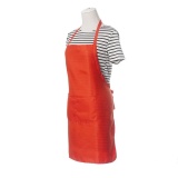 Pure Color Apron Home Kitchen Restaurant Bib With Pocket Feat Red