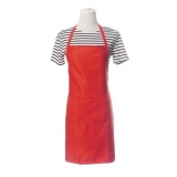 Pure Color Apron Home Kitchen Restaurant Bib With Pocket Feat Red