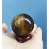 [HCM]Quả cầu đá mắt hổ đen ánh vàng 3cm (Nâu)