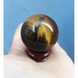 [HCM]Quả cầu đá mắt hổ đen ánh vàng 3cm (Nâu)