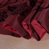 Lớn lên Hoa Hoa Đổ Xô Đầm Bàn Chạy Vải Hồng Đậm-QUỐC TẾ(Đỏ)