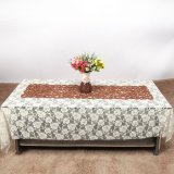 epayst Rectangle Shape Hollow Flower Tablecloth Household Decorations(Light Coffee)