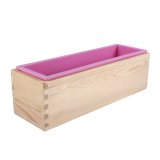 Rectangle Silicone Liner Soap Mould Wooden Box DIY Making Tool Bake Cake Bread Toast Mold - intl