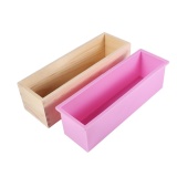 Rectangle Silicone Liner Soap Mould Wooden Box DIY Making Tool Bake Cake Bread Toast Mold - intl