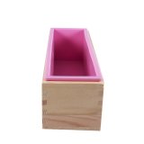 Rectangle Silicone Liner Soap Mould Wooden Box DIY Making Tool Bake Cake Bread Toast Mold - intl