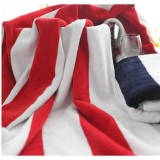 Red & White Color Bar Thick Luxury Cotton Bath Towels For Adults Extra Large Terry Sports Beach Towel 70*140cm - intl