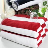 Red & White Color Bar Thick Luxury Cotton Bath Towels For Adults Extra Large Terry Sports Beach Towel 70*140cm - intl