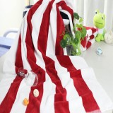 Red & White Color Bar Thick Luxury Cotton Bath Towels For Adults Extra Large Terry Sports Beach Towel 70*140cm - intl