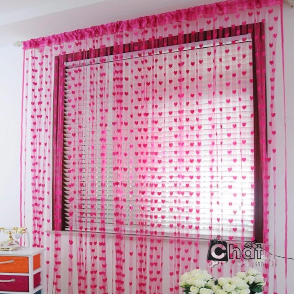 Rèm Cửa Trái Tim (Hồng)