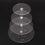 Round Acrylic 4 Tier Cupcake Cake Stand For Birthday Celebration Party Cake Shop - intl