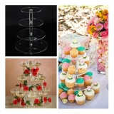 Round Acrylic 4 Tier Cupcake Cake Stand For Birthday Celebration Party Cake Shop - intl