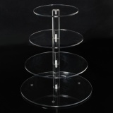 Round Acrylic 4 Tier Cupcake Cake Stand For Birthday Celebration Party Cake Shop - intl