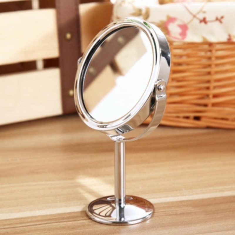 Bàn tròn Gương 2 mặt Xoay Được Tráng Gương Phóng Đại Vẻ Đẹp Mỹ Phẩm Trang Điểm Gương Trang Trí-quốc tế