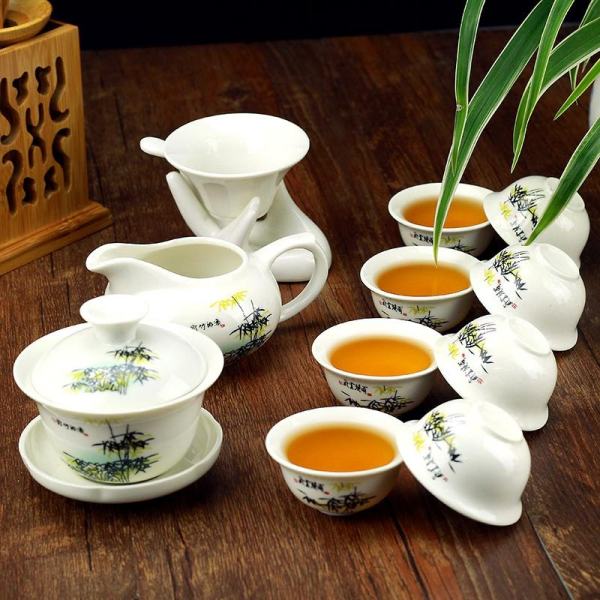 RuYiYu - China Porcelain Ceramic Chinese Porcelain Kung Fu Tea Set,Ru Klin Ceramic Teacup Ceramic Tea Pot,14-pack - intl