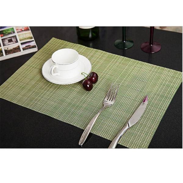 Doanh số bán hàng PVC Nhanh khô Placemats Cách Nhiệt Thảm Đế Lót Ly Nhà Bếp/Bàn Ăn Xanh Lá-quốc tế